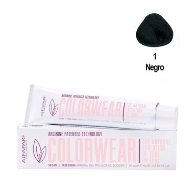 TINTURA ALFAPARF VEGANA COLOR WEAR N°1 100% COBERTURA - 1