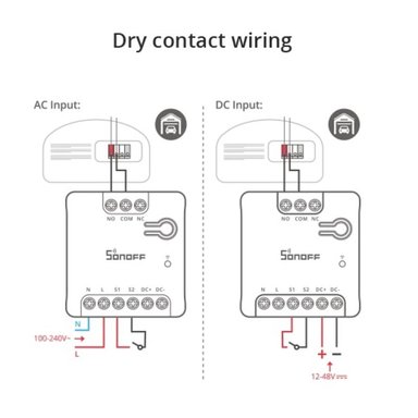 INTERRUPTOR WIFI SONOFF MINI-D CONTACTO SECO PORTON CORTINA - 4