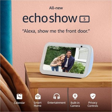 AMAZON ECHO SHOW 5 3RA GEN GACLIER WHITE PANTALLA CON ALEXA - 5