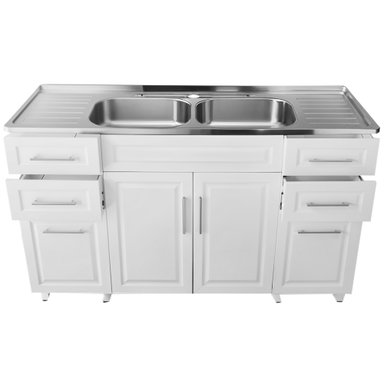 KIT MUEBLE LAVAPLATOS DOMSA 150CM BLANCO PVCP150 - 4