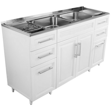 KIT MUEBLE LAVAPLATOS DOMSA 150CM BLANCO PVCP150 - 5