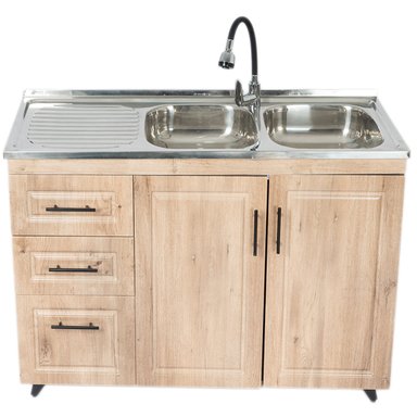 KIT MUEBLE LAVAPLATOS I DOMSA 120CM WOOD PVC120WI - 1