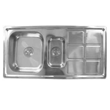 LAVAPLATOS SOBREPONER CON DESAGÜE DOMSA MDS10050C / 100X50X20CM - 2