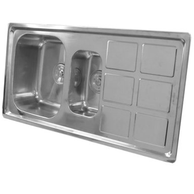 LAVAPLATOS SOBREPONER CON DESAGÜE DOMSA MDS10050C / 100X50X20CM - 3