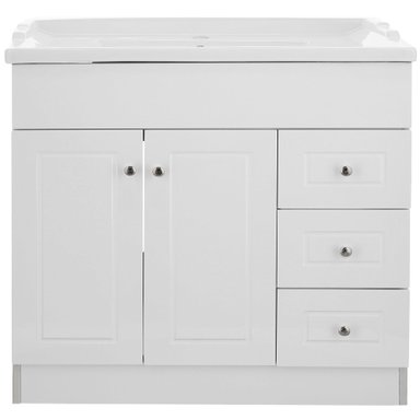 KIT DOMSA MUEBLE VANITORIO B100PHD-B + F-100/100 X 80 X 47 CM BLANCO - 1