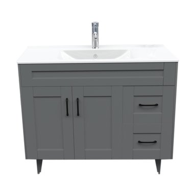 KIT MUEBLE VANITORIO DOMSA GRIS 100SK-G+P-100 / 100X80X47CM - 1