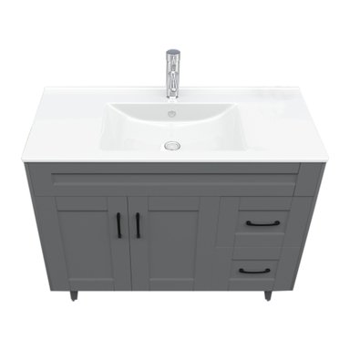 KIT MUEBLE VANITORIO DOMSA GRIS 100SK-G+P-100 / 100X80X47CM - 2