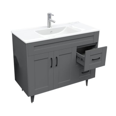 KIT MUEBLE VANITORIO DOMSA GRIS 100SK-G+P-100 / 100X80X47CM - 4
