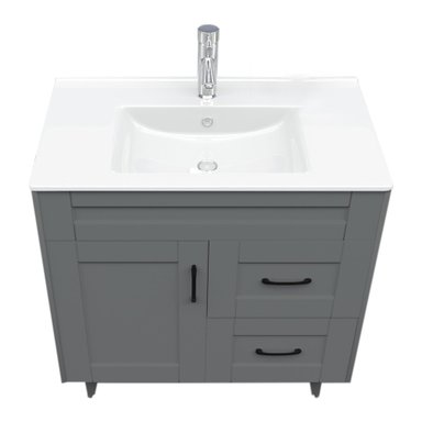 KIT DOMSA MUEBLE VANITORIO GRIS 80SK-G + P-80/80 X 80 X 47 CM - 2