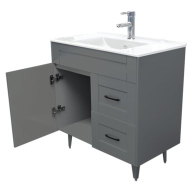 KIT DOMSA MUEBLE VANITORIO GRIS 80SK-G + P-80/80 X 80 X 47 CM - 4