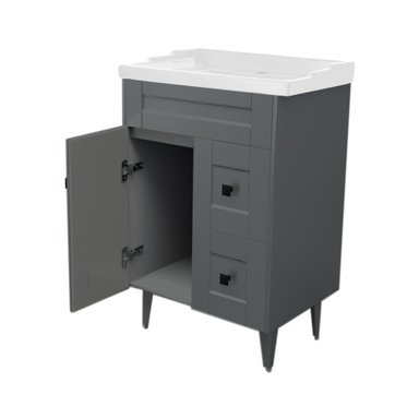 KIT DOMSA MUEBLE VANITORIO GRIS N60SK-G + F-60/60 X 80 X 47 CM - 5