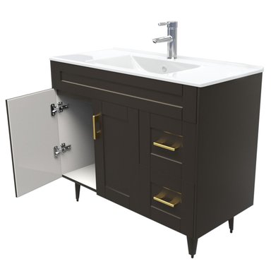 MUEBLE DOMSA VANITORIO CAFÉ 100SK-C NO INCLUYE CUBIERTA 100 CM - 4