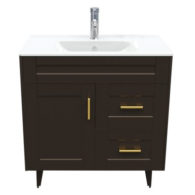 MUEBLE DOMSA VANITORIO CAFÉ 80SK-C NO INCLUYE CUBIERTA 80 CM - 1