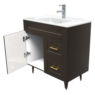 MUEBLE DOMSA VANITORIO CAFÉ 80SK-C NO INCLUYE CUBIERTA 80 CM - 4
