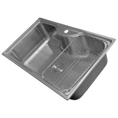 LAVAPLATOS DOMSA SOBRE CUBIERTA DS795485 INCLUYE CANASTO DESAGÜE Y SIFÓN 80 X 50 X 23 CM - 3