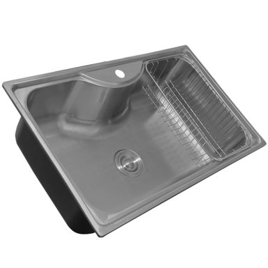LAVAPLATOS DOMSA SOBRE CUBIERTA DS795485 INCLUYE CANASTO DESAGÜE Y SIFÓN 80 X 50 X 23 CM - 5