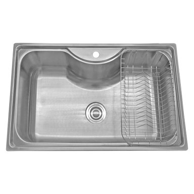 LAVAPLATOS DOMSA SOBRE CUBIERTA DS795485 CON MONOMANDO INCLUYE CANASTO DESAGÜE Y SIFÓN 80 CM - 3