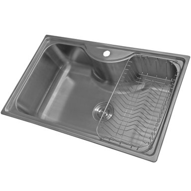 LAVAPLATOS DOMSA SOBRE CUBIERTA DS795485 CON MONOMANDO INCLUYE CANASTO DESAGÜE Y SIFÓN 80 CM - 5