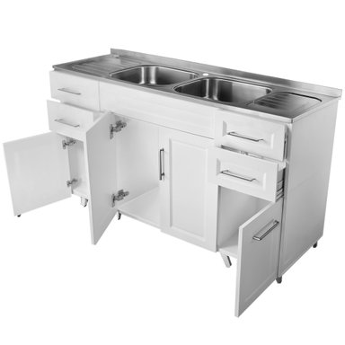 KIT MUEBLE LAVAPLATOS DOMSA 150 CM BLANCO - 6