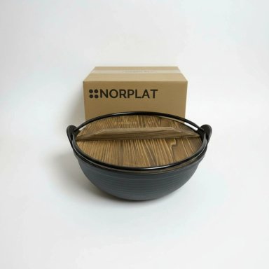 OLLA HIERRO FIERRO FUNDIDO CON ASA TAPA MADERA 25CM NORPLAT - 1