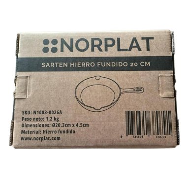 SARTEN HIERRO FUNDIDO NORPLAT 20CM REDONDO PARA FREIR COCINA - 2