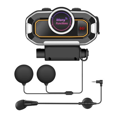 INTERCOMUNICADOR Y MANOS LIBRES BLUETOOTH V9 PRO 500M RADIO FM - 1