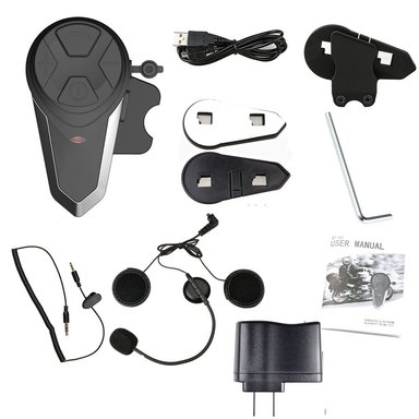INTERCOMUNICADOR Y MANOS LIBRES BLUETOOTH BT-S3 PARA CASCO DE MOTO RADIO FM - 4