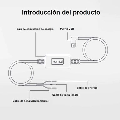 KIT DE CABLEADO ENERGÍA UP02 PARA CÁMARAS DE AUTO 70MAI UP02 - 4