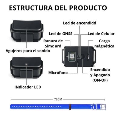 GPS 4G RASTREADOR PARA MASCOTAS MICODUS MP50G 4G 4000 MAH - 3