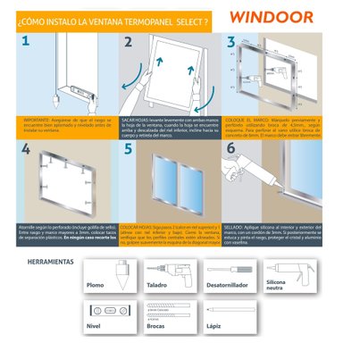 VENTANA CASTLETEC TERMOPANEL ALUMINIO RPT PREMIUM 73S 120 X 120 CM NEGRO - 6