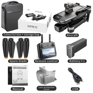 DRONE CASTLETEC KF104 MAX2 CON PANTALLA EVASIÓN OBSTÁCULOS GIMBAL GPS WIFI 5G 4K 6KM 3900MAH - 7