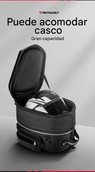 MALETA TOP CASE IMPERMEABLE EXPANDIBLE PARA MOTOCICLETA MOTOWOLF 0705B - 13