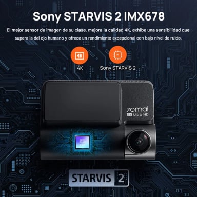 CAMARA PARA VEHICULO 4K HDR GPS ADAS WIFI Y VISION NOCTURNA 70MAI A810 - 6