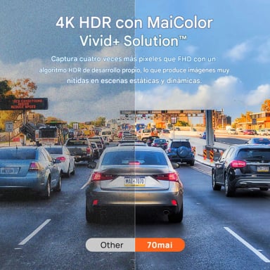 CAMARA PARA VEHICULO 4K HDR GPS ADAS WIFI Y VISION NOCTURNA 70MAI A810 - 7