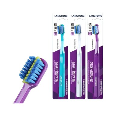 PACK 3 CEPILLOS DE DIENTES PARA ORTODONCIA LANGTON - 2