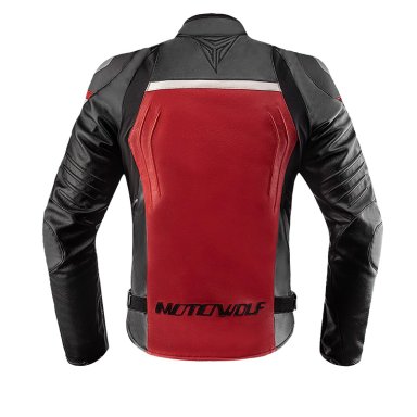 CHAQUETA DE CUERO CLASICA PARA MOTOCICLETA PROTECCIONES CE1 MOTOWOLF JM2 - 3