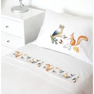 SET SÁBANAS TUYO PRINT FOREST 1.5 PLAZAS 200 HILOS ALGODÓN BLANCO ESTAMPADO - 1
