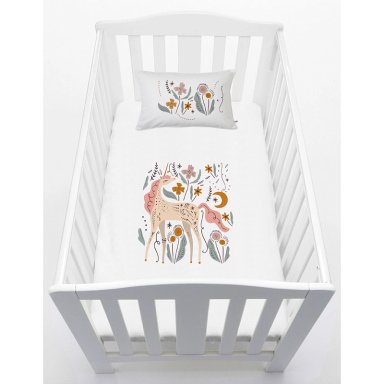 CUBREPLUMÓN TUYO PRINT UNICORNIO ALGODÓN BLANCO PACK & PLAY - 1