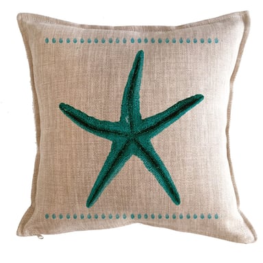 COJÍN TUYO PRINT MARINO ESTRELLA 45 X 45 CM TURQUESA - 1