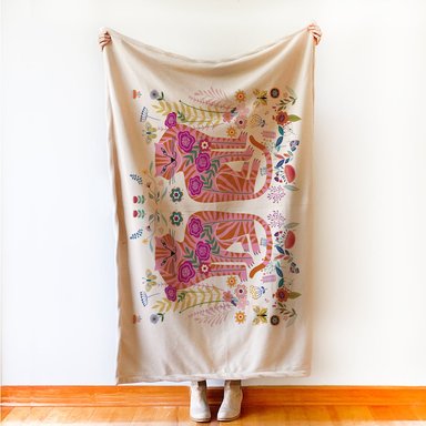 MANTA TUYO PRINT PIECERA WILD CAT 150 X 110 CM POLAR CRUDO - 1