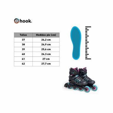 PATINES HOOK FRESH ROSADO AZUL - 2