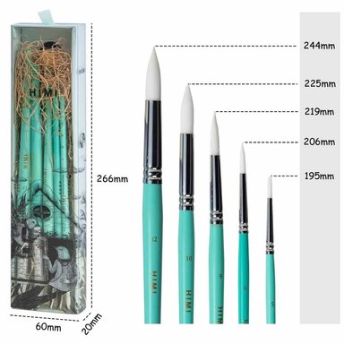 HIMI - MIYA LITTLE BIRD SET DE 5 PINCELES ACUARELA VERDE - 2