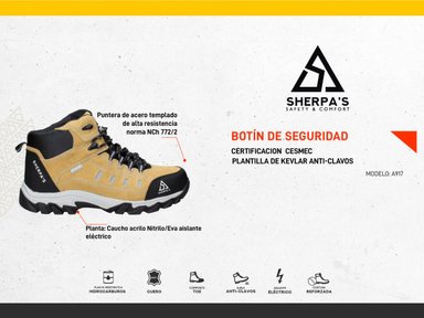 ZAPATO DE SEGURIDAD HOMBRE SHERPA'S - A917 - 6