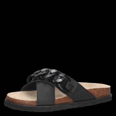 SANDALIAS MUJER ZAPPA CUERO NEGRO CASUAL I371 - 5