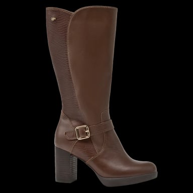 BOTAS MUJER 16 HRS CUERO MARRÓN CASUAL M086 - 1