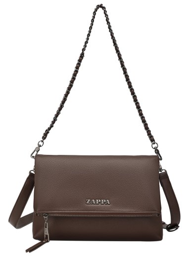 CARTERA BANDOLERA TIPO SOBRE CADENA ZAPPA - ZAM018X | MARRON OSCURO - 1