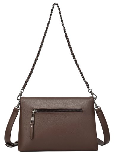 CARTERA BANDOLERA TIPO SOBRE CADENA ZAPPA - ZAM018X | MARRON OSCURO - 3