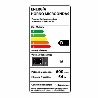 MICROONDAS THOMAS 800W TH-20DM 20LITROS - 3