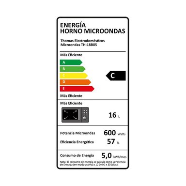 MICROONDAS THOMAS TH-18B05 18 LITROS CAPACIDAD - 3