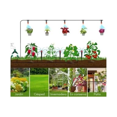 KIT DE RIEGO SISTEMA AUTOMATICO GOTEO O ASPERSOR 40M 158PCS - 4